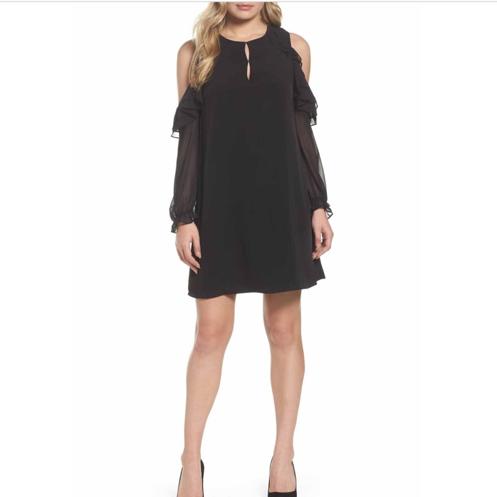 CeCe by Stephanie Steffe cold shoulder shift dress